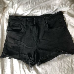 KUT from the Kloth Jane High-Rise Jean Shorts Black SZ 8
